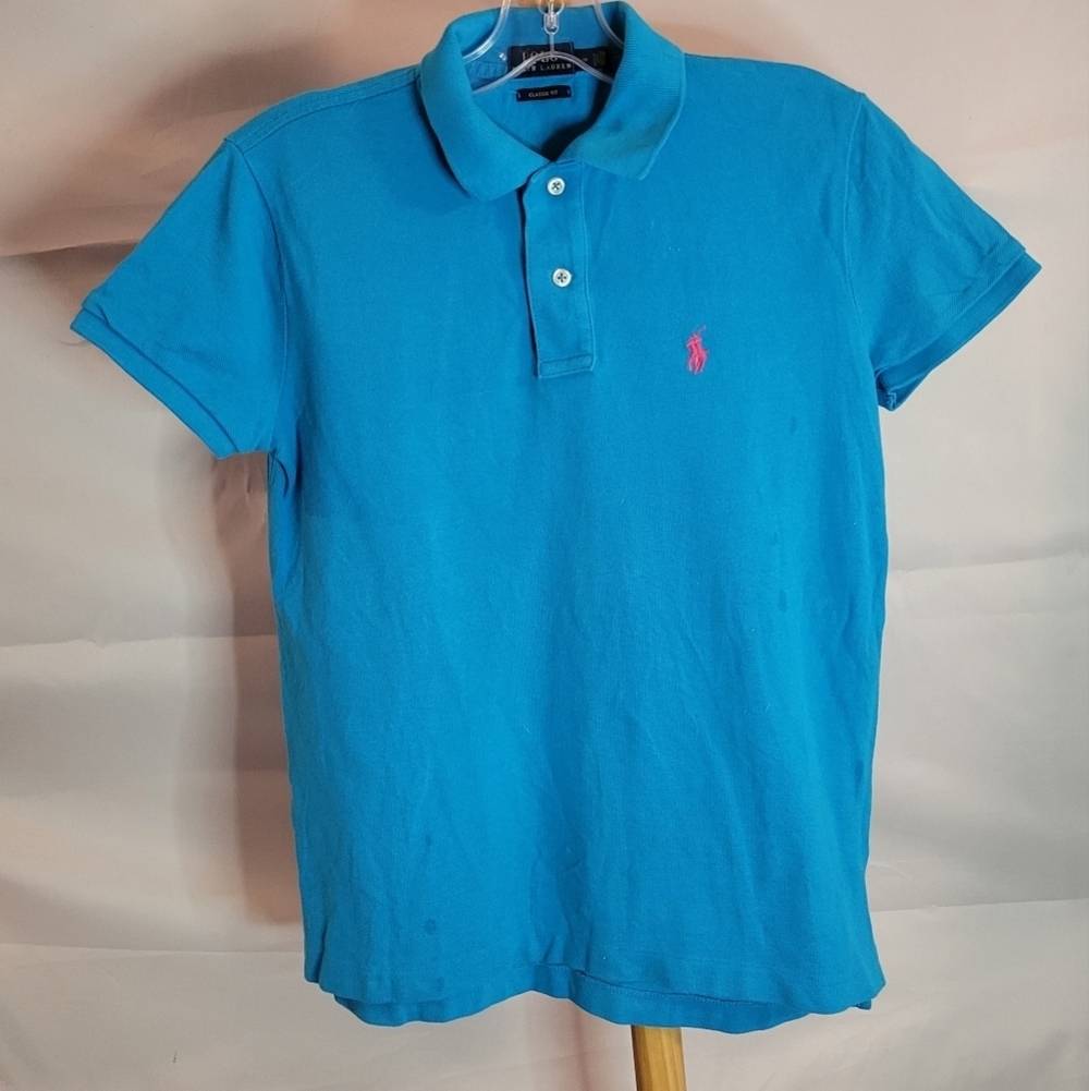 Ralph Lauren Classic Fit Polo Turquoise Shirt small